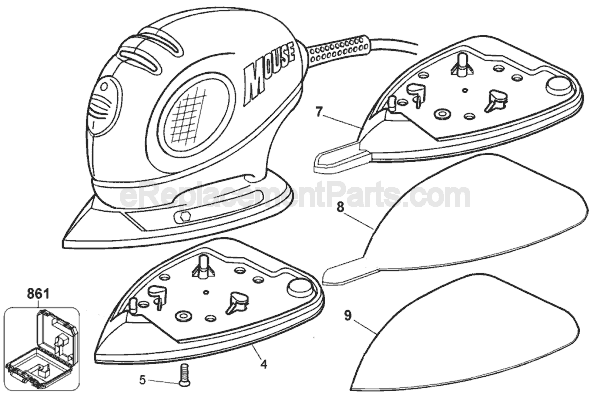 Page A Diagram and Parts List for MS500 Type 2 Black and Decker Sander Polisher